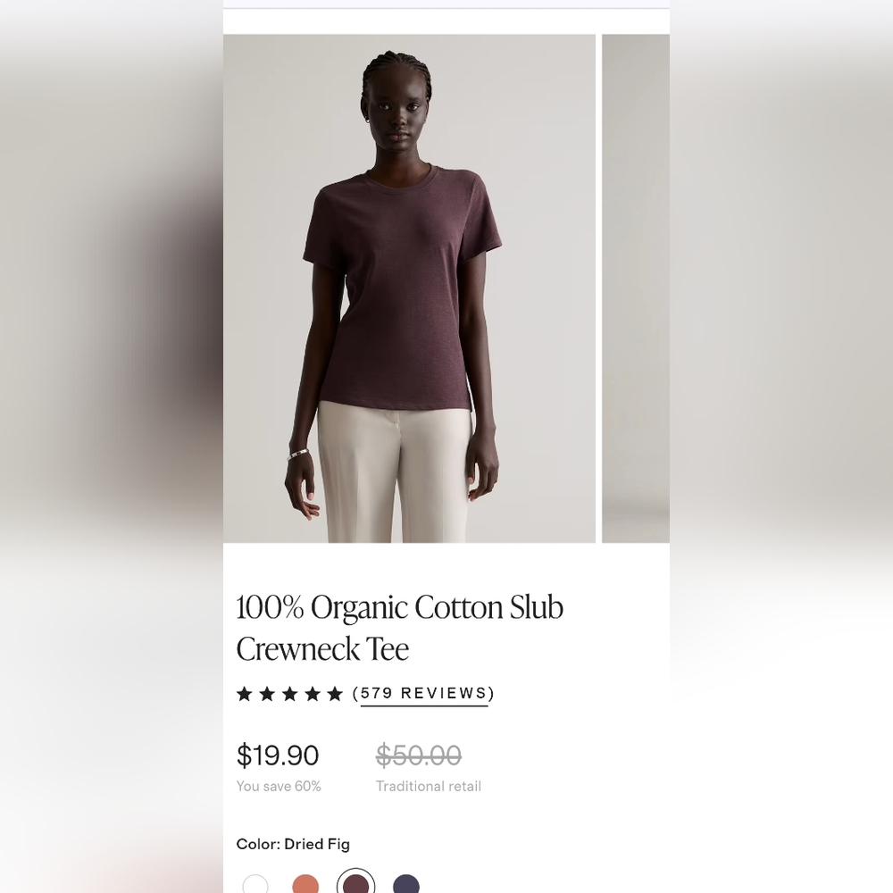 Quince Organic Cotton Tee - Deep Purple